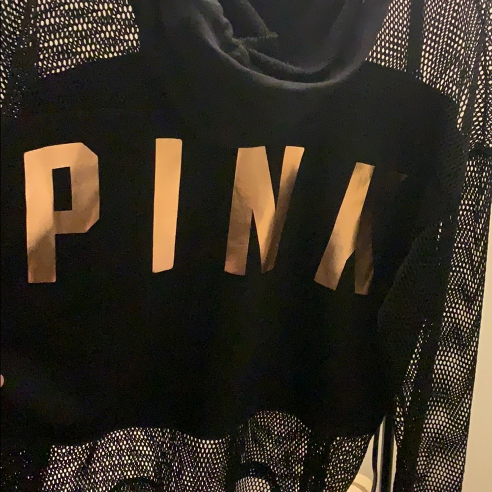 PINK MESH HOODIE